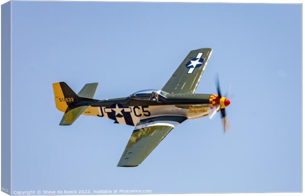 North American P51D Mustang Lady Alice Canvas Print by Steve de Roeck