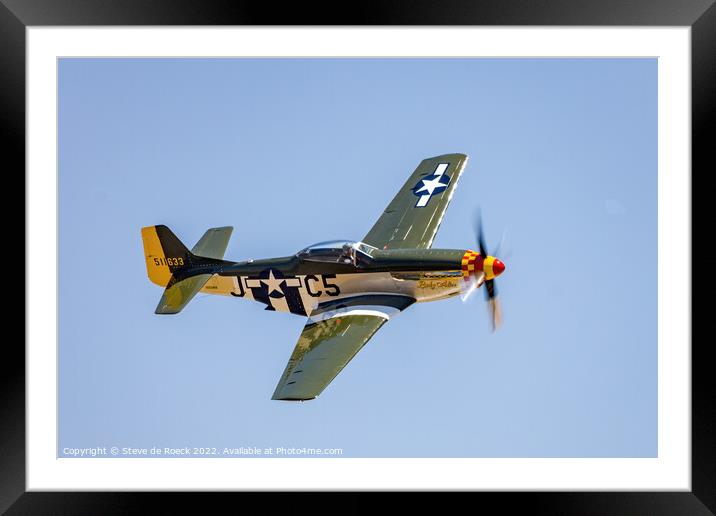 North American P51D Mustang Lady Alice Framed Mounted Print by Steve de Roeck