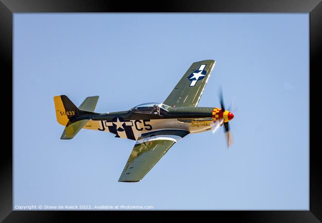 North American P51D Mustang Lady Alice Framed Print by Steve de Roeck
