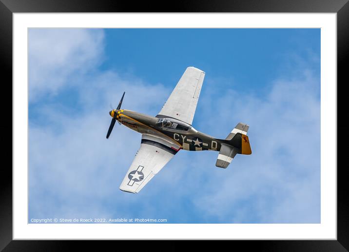 North American P51D Mustang Miss Velma Framed Mounted Print by Steve de Roeck