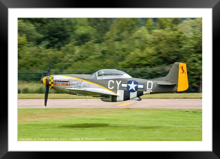 How Low Can You Go? P51D Mustang Miss Velma CY-D a Framed Mounted Print by Steve de Roeck