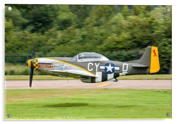 How Low Can You Go? P51D Mustang Miss Velma CY-D a Acrylic by Steve de Roeck