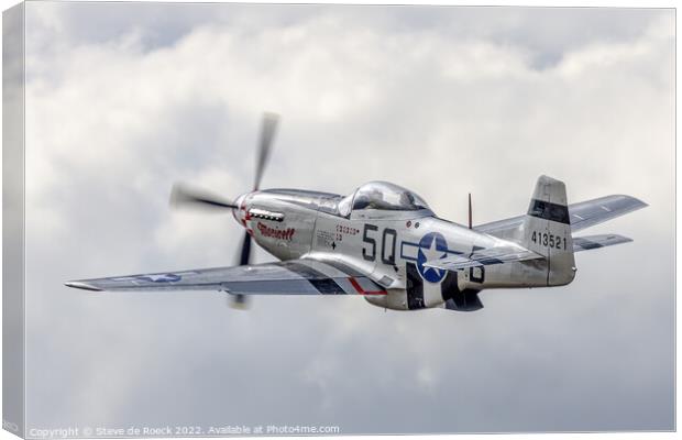 North American P51D Mustang Marinell Canvas Print by Steve de Roeck