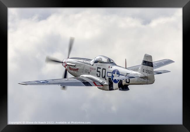 North American P51D Mustang Marinell Framed Print by Steve de Roeck