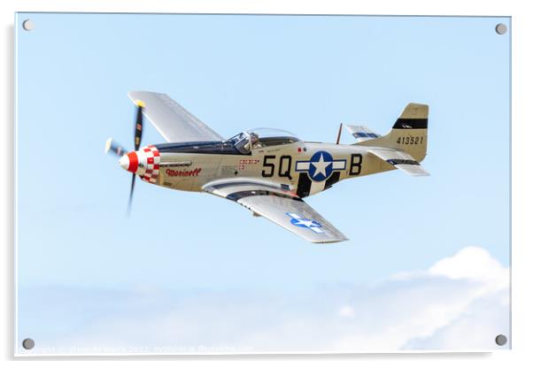North American P51 Mustang Marinell Acrylic by Steve de Roeck