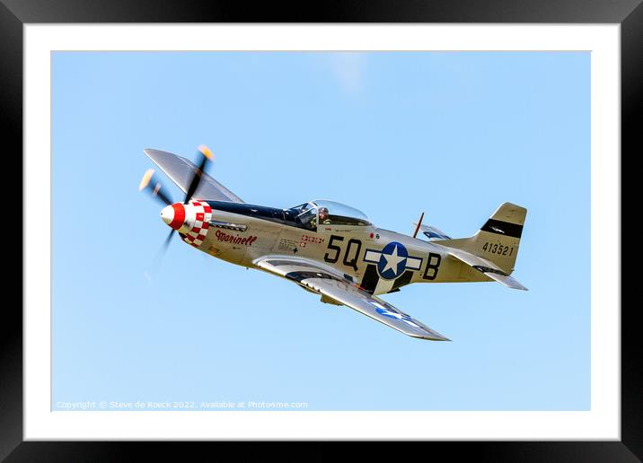 Norrth American P51D 5Q-B Marinell Framed Mounted Print by Steve de Roeck