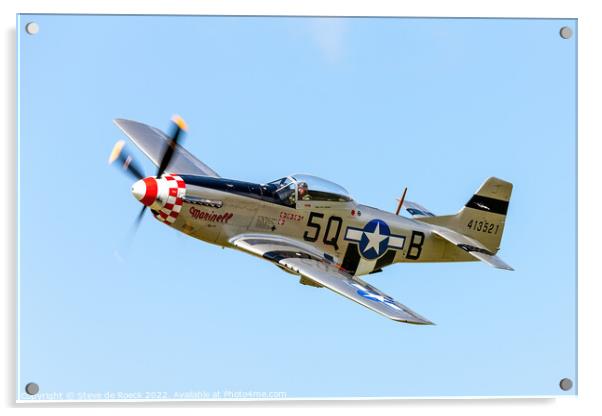Norrth American P51D 5Q-B Marinell Acrylic by Steve de Roeck