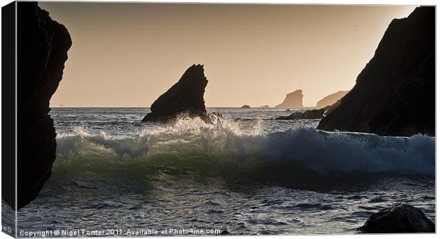 Deadmans Bay Wave Canvas Print by Creative Photography Wales