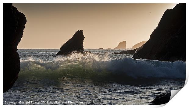 Deadmans Bay Wave Print by Creative Photography Wales