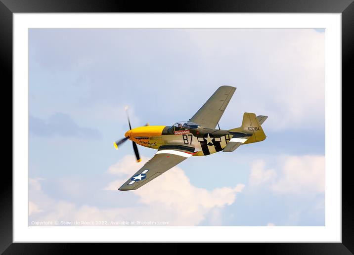 North American P51D Ferocious Frankie Framed Mounted Print by Steve de Roeck