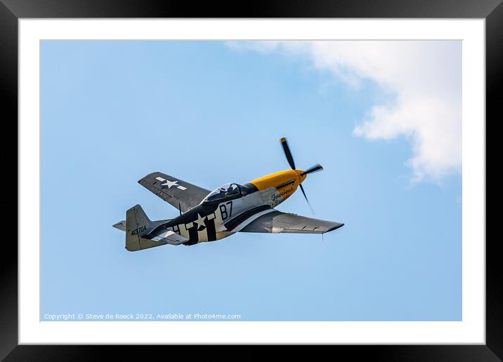 North American P51D Mustang Ferocious Frankie Framed Mounted Print by Steve de Roeck