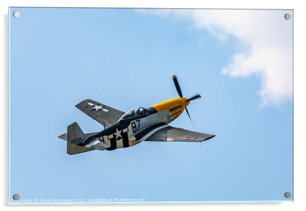 North American P51D Mustang Ferocious Frankie Acrylic by Steve de Roeck