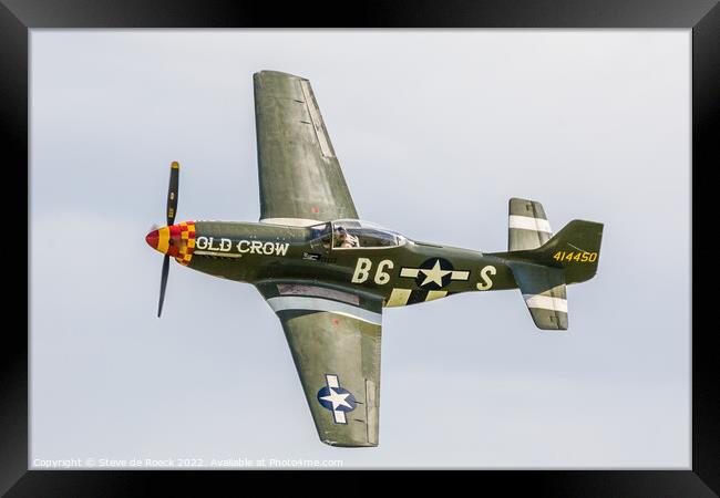 North American P51D Old Crow B6-S Framed Print by Steve de Roeck