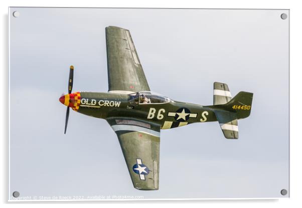 North American P51D Old Crow B6-S Acrylic by Steve de Roeck