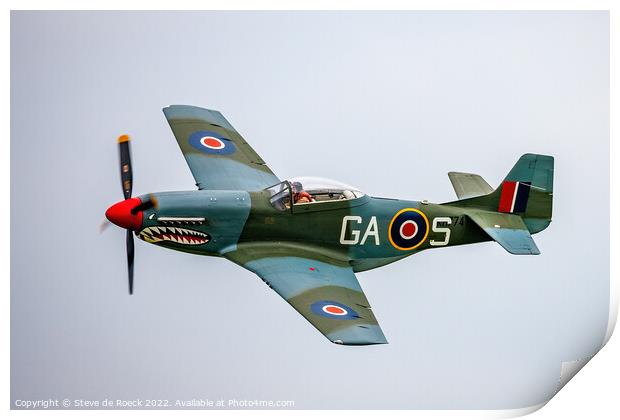 North American P51D GA-S in British RAF Markings. Print by Steve de Roeck