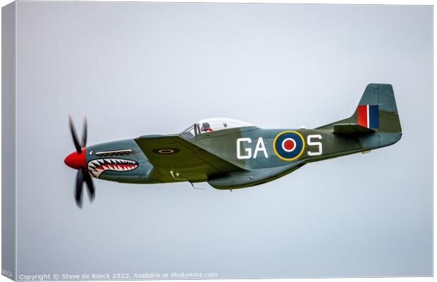 Norrth American P51D Of The British Royal Air Force. Canvas Print by Steve de Roeck