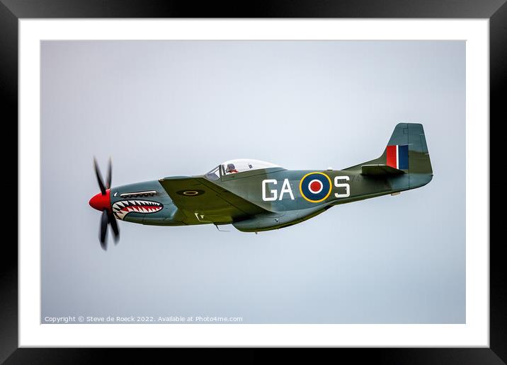 Norrth American P51D Of The British Royal Air Force. Framed Mounted Print by Steve de Roeck