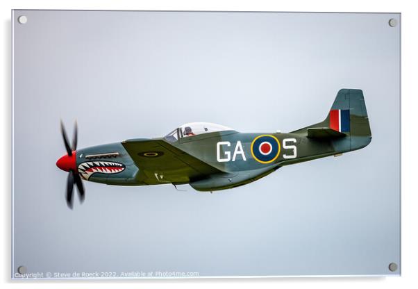 Norrth American P51D Of The British Royal Air Force. Acrylic by Steve de Roeck