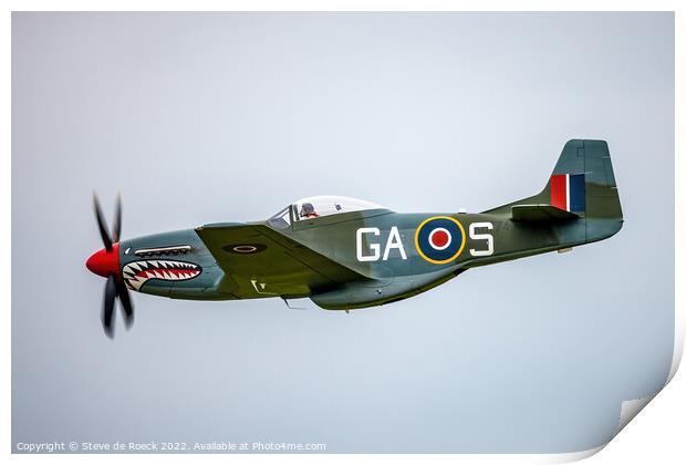 Norrth American P51D Of The British Royal Air Force. Print by Steve de Roeck
