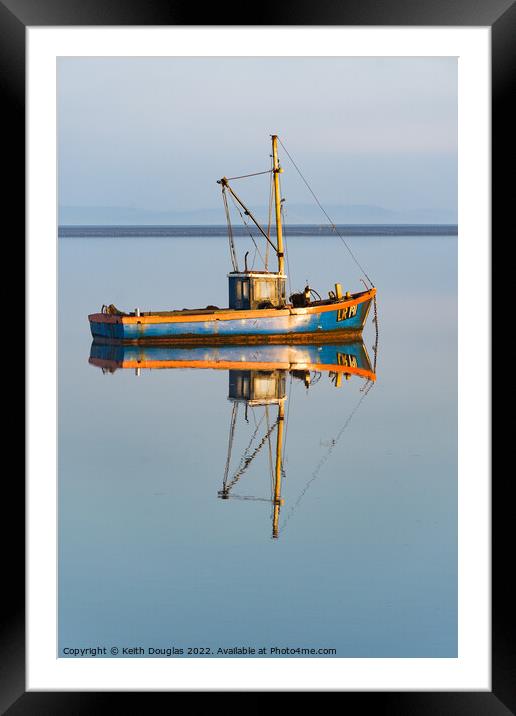 Morecambe Bay - boat reflections Framed Mounted Print by Keith Douglas