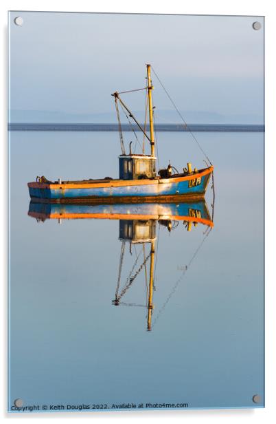 Morecambe Bay - boat reflections Acrylic by Keith Douglas