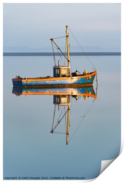 Morecambe Bay - boat reflections Print by Keith Douglas