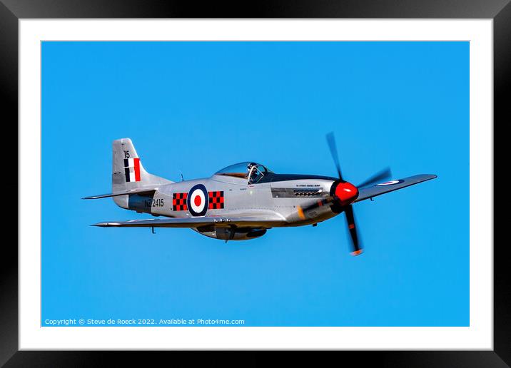 North American P51D Royal New Zealand Air Force Framed Mounted Print by Steve de Roeck