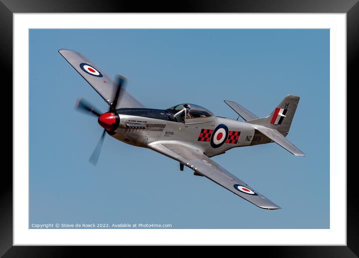 North American P51D NZ2415 Framed Mounted Print by Steve de Roeck