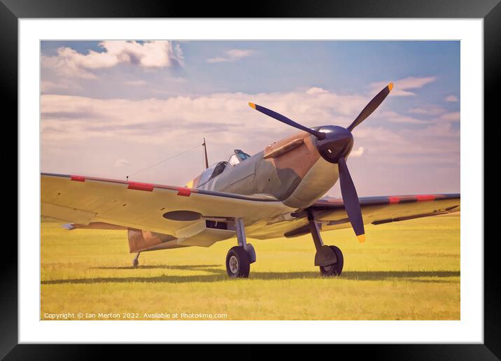 Spitfire Framed Mounted Print by Ian Merton