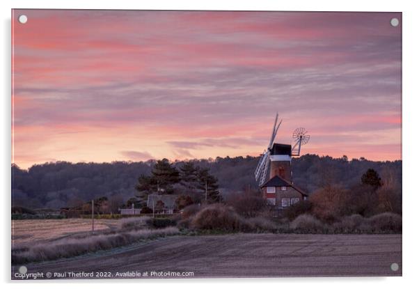 Weybourne Mill North Norfolk Acrylic by Paul Thetford