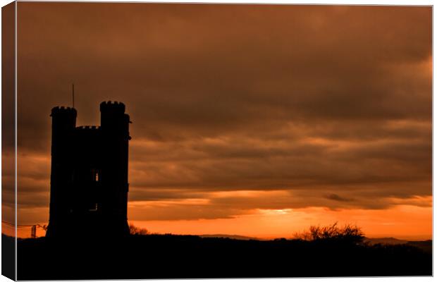 Broadway Tower Sunset Cotswolds Worcestershire Canvas Print by Andy Evans Photos