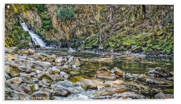 Conwy Falls Acrylic by Edward Kilmartin