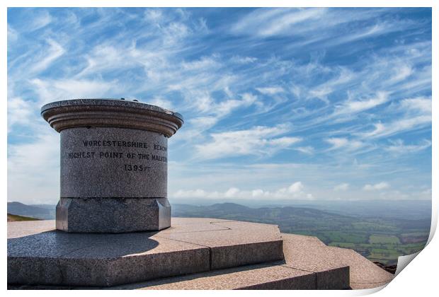 Majestic Views at Worcestershire Beacon Print by Wendy Williams CPAGB
