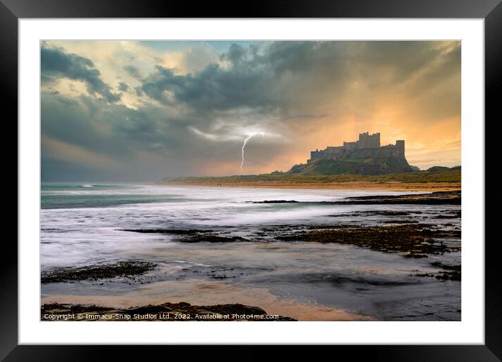 Bamburgh Casle Storm Framed Mounted Print by Storyography Photography