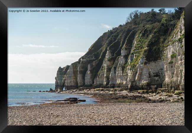 Cliffs at Beer, Devon Framed Print by Jo Sowden