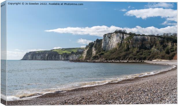 Beer Head, from Seaton Hole, East Devon Canvas Print by Jo Sowden
