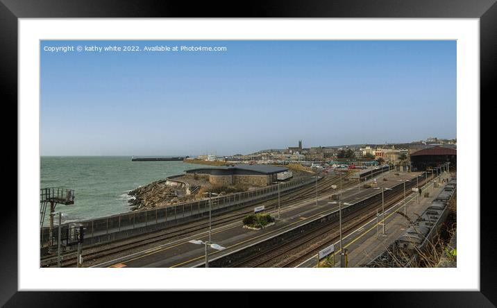 Penzance Train  Station Framed Mounted Print by kathy white