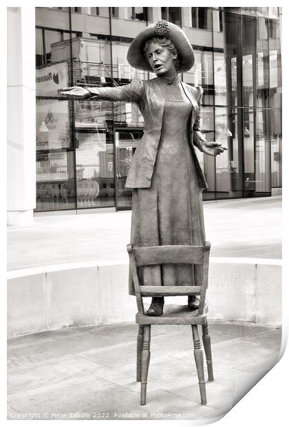 Statue of Emmeline Pankhurst Print by Peter Zabulis