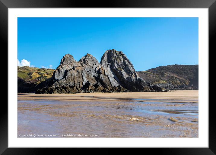 Three Cliffs Framed Mounted Print by David Hare