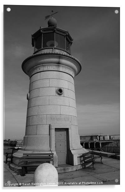 Lighthouse at Ramsgate harbour entrance Acrylic by Sarah Harrington-James