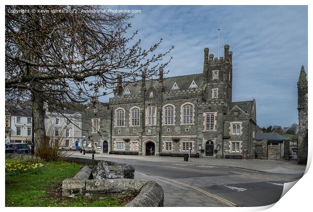 Tavistock town buildings Print by Kevin White