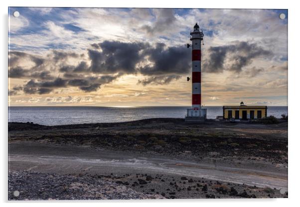 Lighthouse at Poris de Abona Tenerife Acrylic by Phil Crean
