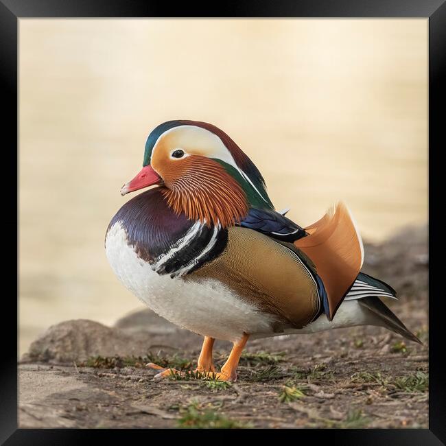 Male Mandarin Duck side view Framed Print by Jonathan Thirkell