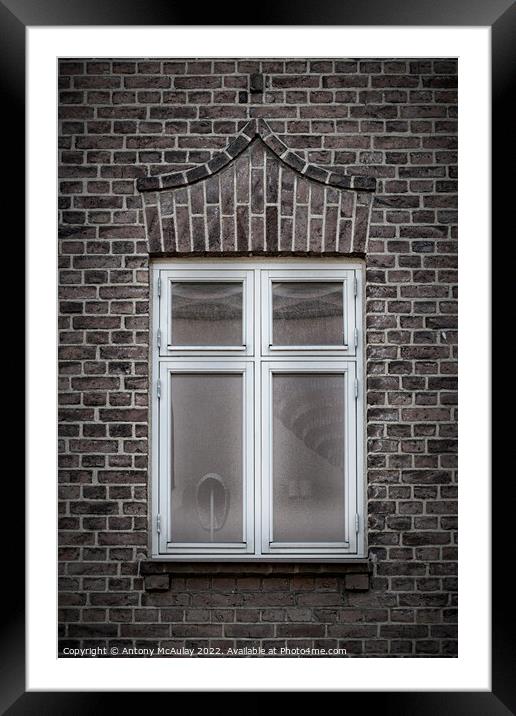 Brick Wall Single Window Framed Mounted Print by Antony McAulay