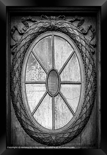 Ornate Oval Window Framed Print by Antony McAulay