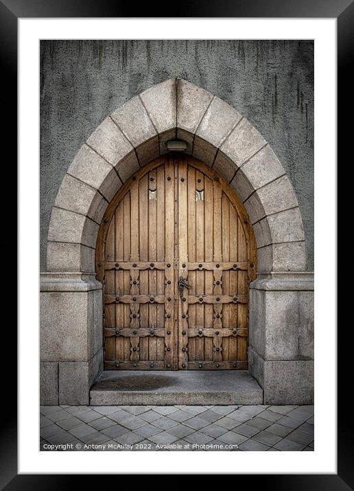 Stone Arch Wooden Doorway Framed Mounted Print by Antony McAulay