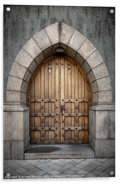 Stone Arch Wooden Doorway Acrylic by Antony McAulay