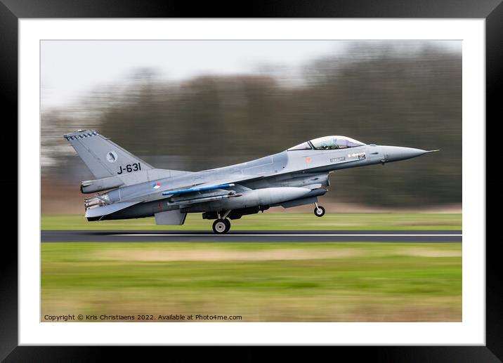 Dutch fighter jet Framed Mounted Print by Kris Christiaens