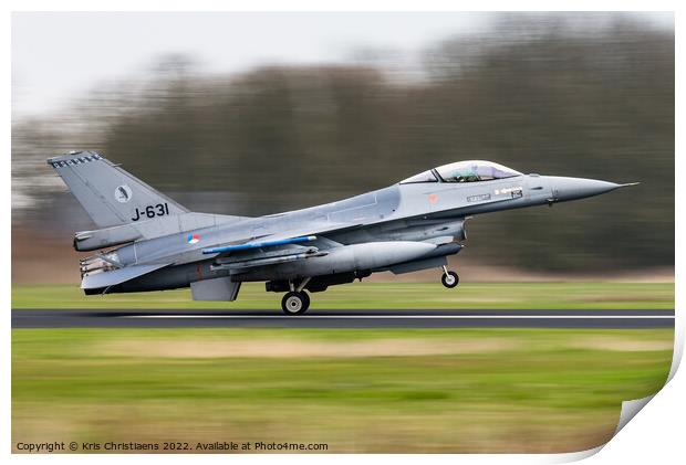 Dutch fighter jet Print by Kris Christiaens