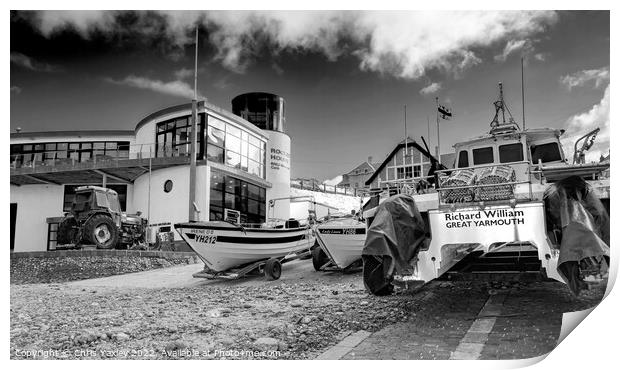 Sea fishing life in Cromer, North Norfolk Coast Print by Chris Yaxley